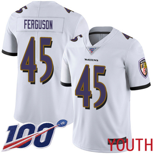 Baltimore Ravens Limited White Youth Jaylon Ferguson Road Jersey NFL Football #45 100th Season Vapor Untouchable->women nfl jersey->Women Jersey